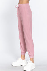 Waist String Detail Hacci Long Pants